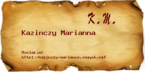 Kazinczy Marianna névjegykártya